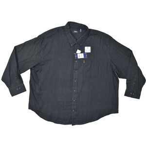 NWT Izod Men's 3XL Flannel Button Shirt Temperature Regulating Charcoal Cotton